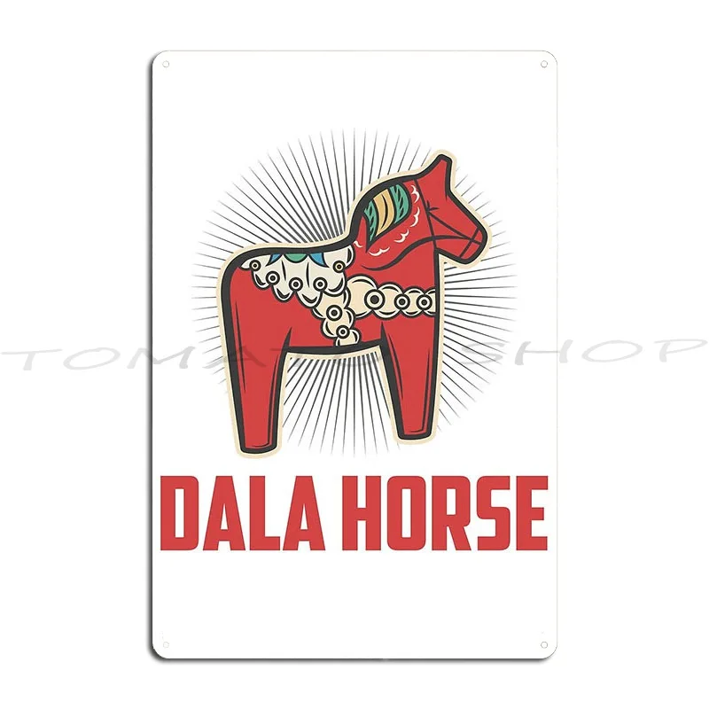 Sweden Dala Horses Metal Sign Wall Cave Club Personalized Garage printed  Tin Sign Poster