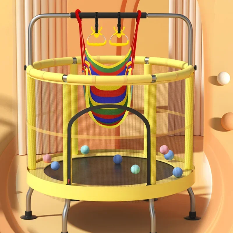 

Children's Sports Trampolines Custom Children Jump on Trampolines With Safety Net Fitness Trampoline