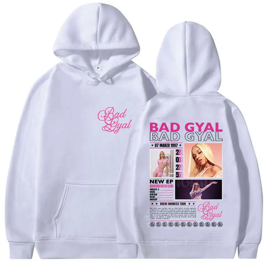 جولة ألبوم المغني باد جيال 2025 المشجعين هوديس الرجال النساء الملابس خمر البلوز المتضخم الهيب هوب موسيقى البوب طويلة الأكمام هودي