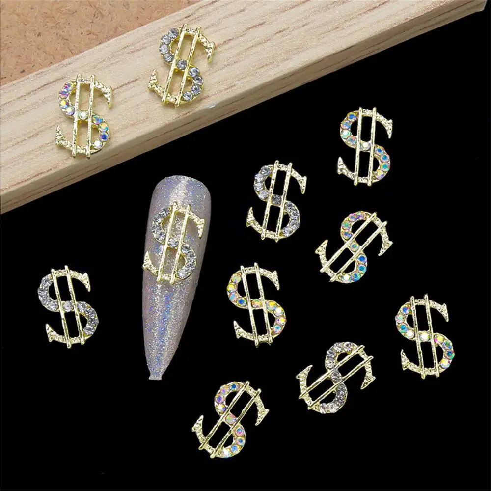 Alloy Drill Three-dimensional Exquisite Craftsmanship Dollar Sign Eye-catching Design High Quality Nail Accessories Need