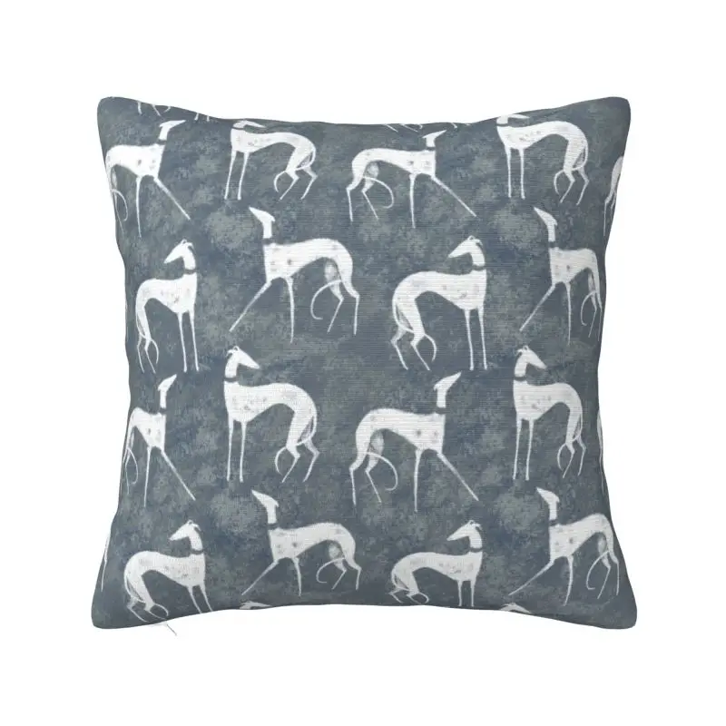 White Galgos Throw Pillow Covers Bedroom Decoration Fashion Whippet Greyhound Hound Dog Outdoor Cushions Square Pillowcase