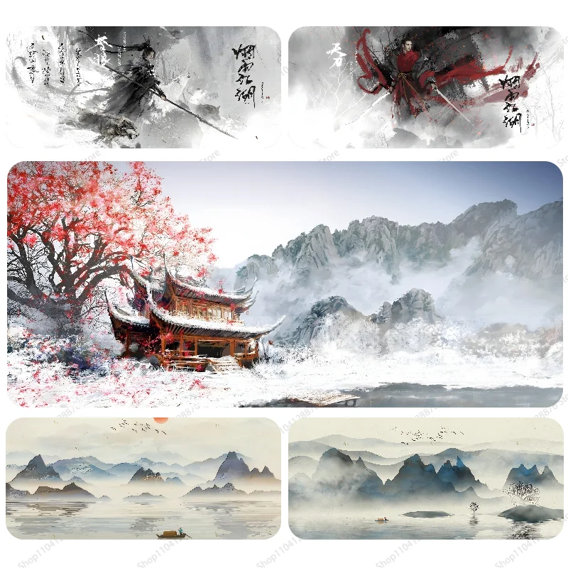 Chinese Style Mousepad Gaming Mouse pad Gamer Pc Accessories Deskmat Keyboard Mat Desk Protector Mause Pads