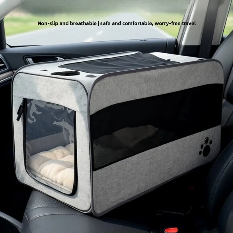 

Car Dog Bed for Travel Vehicle Cat Crate for Back Seat Foldable Pet Carrier for Camping Safety Dogs Seat Portable Kennel for SUV