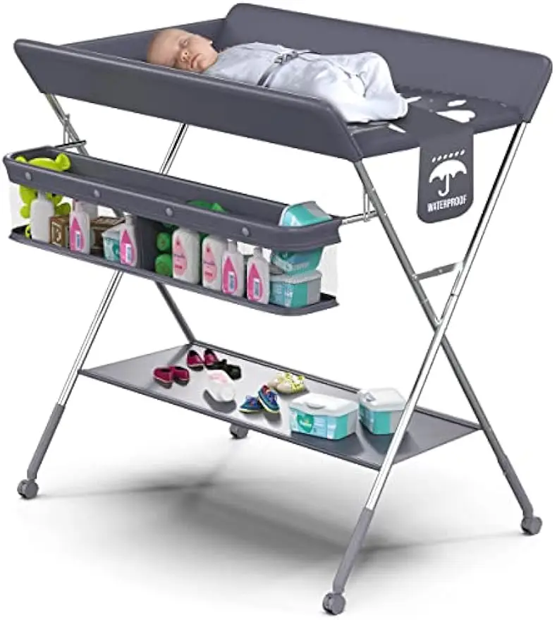 

Baby Portable Changing Table Changing Table with Wheels - Portable Diaper Changing Station