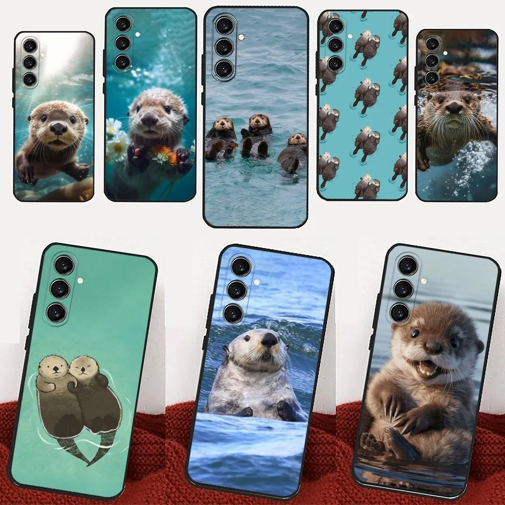 Cute Otter Lutra lutra  Phone Case For Samsung Galaxy A13,21s,22,31,32,52,53,71,80,91 Black Soft Cover