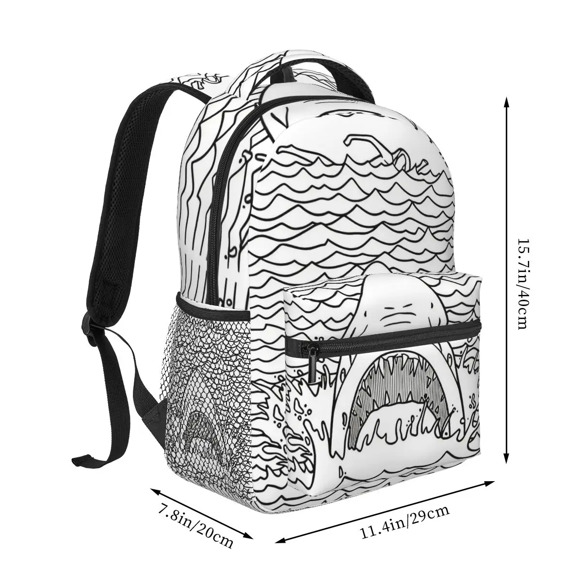 Jaws Joy Division Shark Movie Film Backpack Hot Sale Daypack Large Capacity BookBag School Bag Shoulder Bags for Men Women