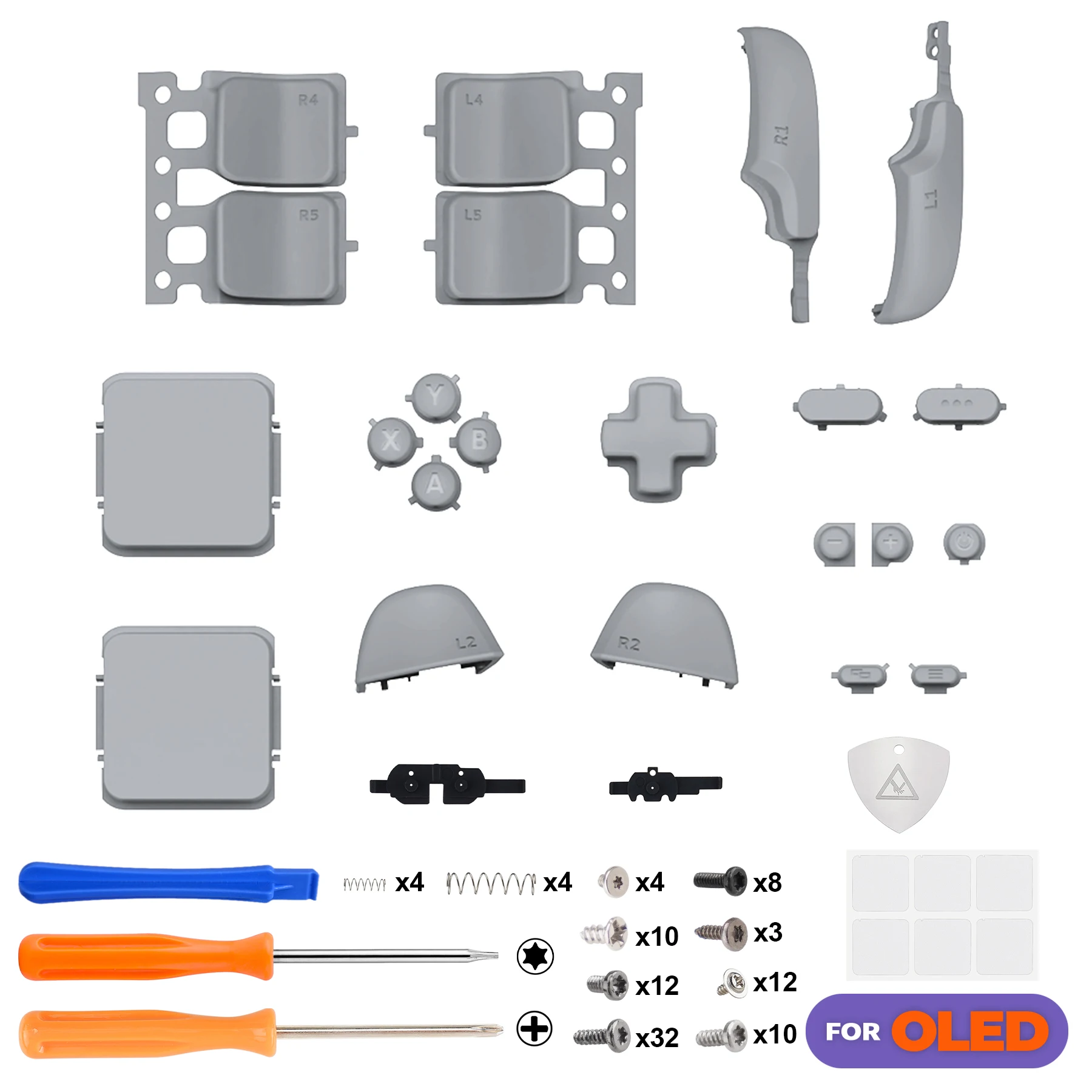 

eXtremeRate Replacement Full Set Buttons for Steam Deck OLED - New Hope Gray
