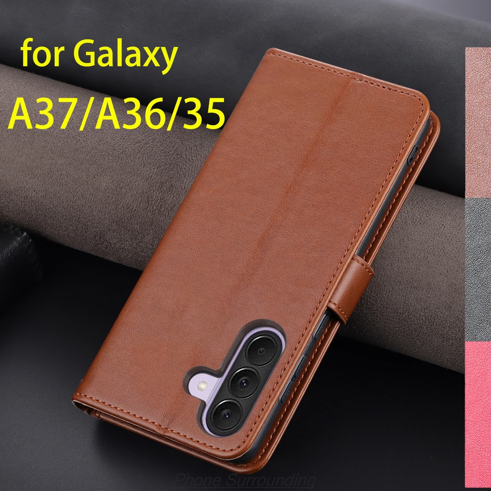 Funda Protectora de Cuero PU con Tapa para Samsung Galaxy A37 A36 A35 A27 A26 A17 A16 A15, Funda Tipo Holster, Capa, Fundas, Coque