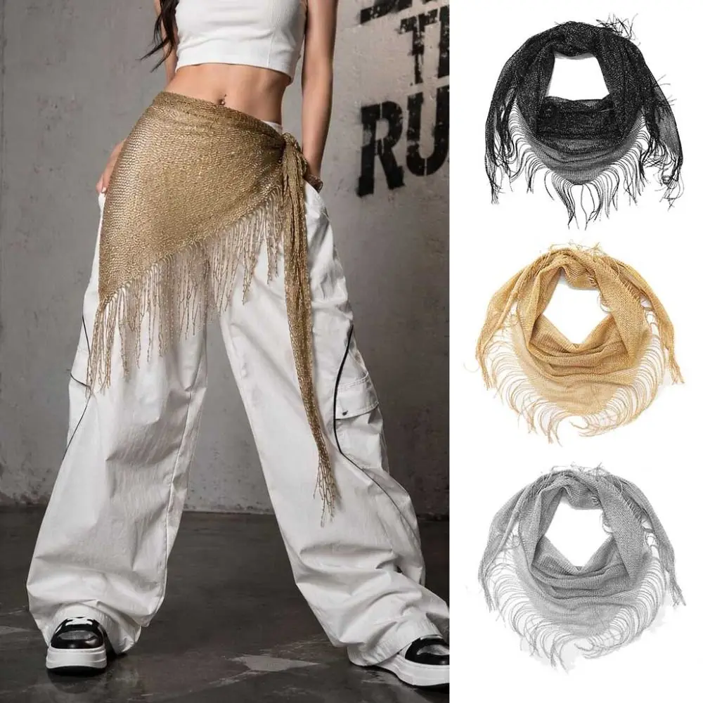 

Bright Pure Color Women Shawl Tassel Shining Evening Prom Cape Triangular Long Evening Shawl Summer Beach