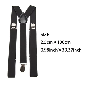 Solid Color Elastic Leather Susperations Male Women Black Blue Red Handles Adjustable for Wedding Gift Suit Skirt Accessories Main Men's Suspendicity Sales - №4