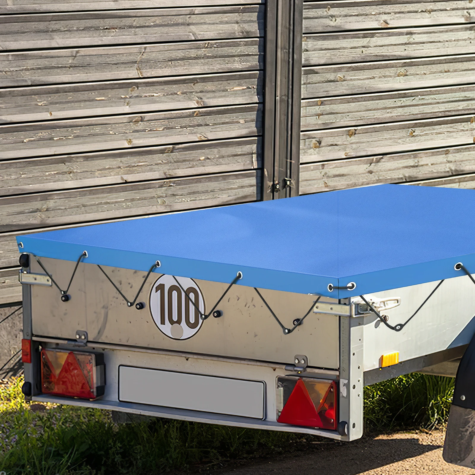 

Trailer Tarp 210x115x9cm Waterproof Dustproof Oxford Cloth Cover for Rv Caravan Camper Windproof Shades Tow Hitch