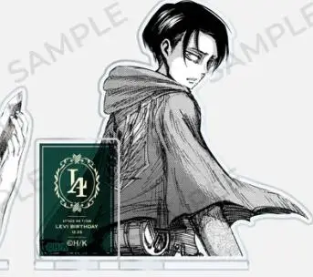 Anime Attack on Titan Erwin Smith Levi Ackerman Eren Jaeger Cosplay Cartoon Acrylic Standing Sign Indicative Board Xmas Gift