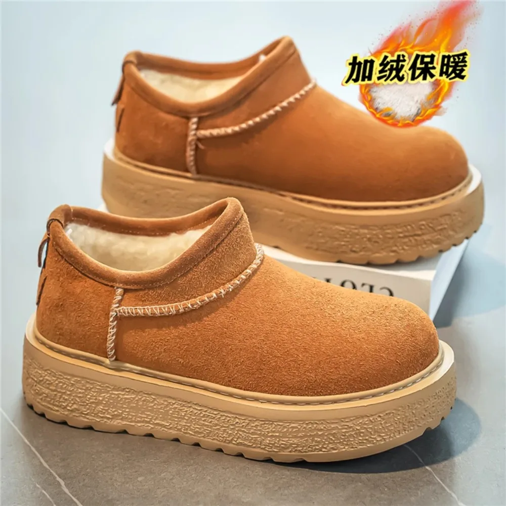 

Men Boots Waterproof Winter Ankle Boots Men Lightweight Thick Plush Non-Slip Warm Snow Boots Plush Outdoors Footwear Sneakers