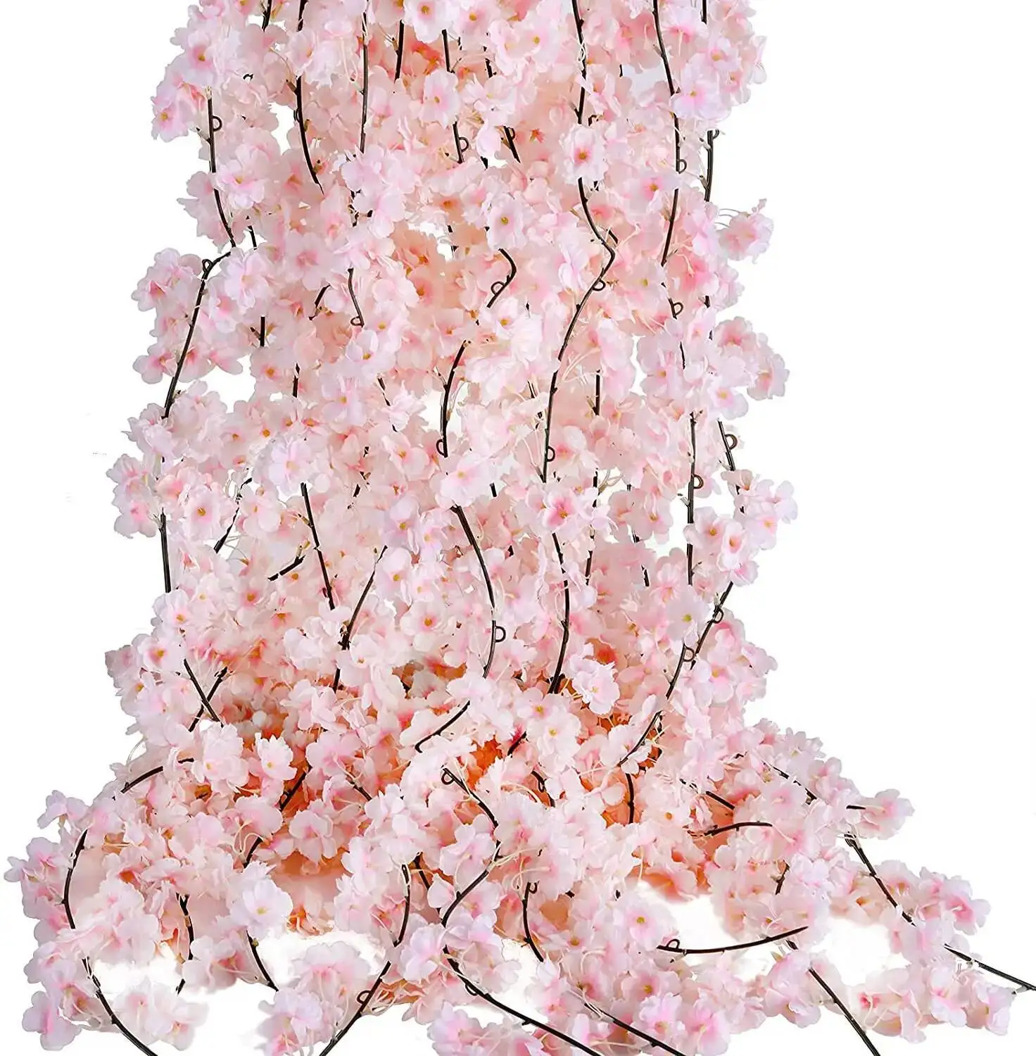 

3PCS Cherry Blossom Hanging Vine Silk Garland Artificial Flower Faux Sakura For Wedding Garden Party Decor