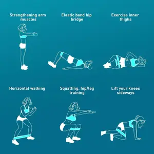 Anti-Slip resistance hip booty bands, Squat Glute Workout, Non-Slip Trainer, Thick Stretch, Fitness Loops, Yoga Equipment 6 Main Sales Squats - №6