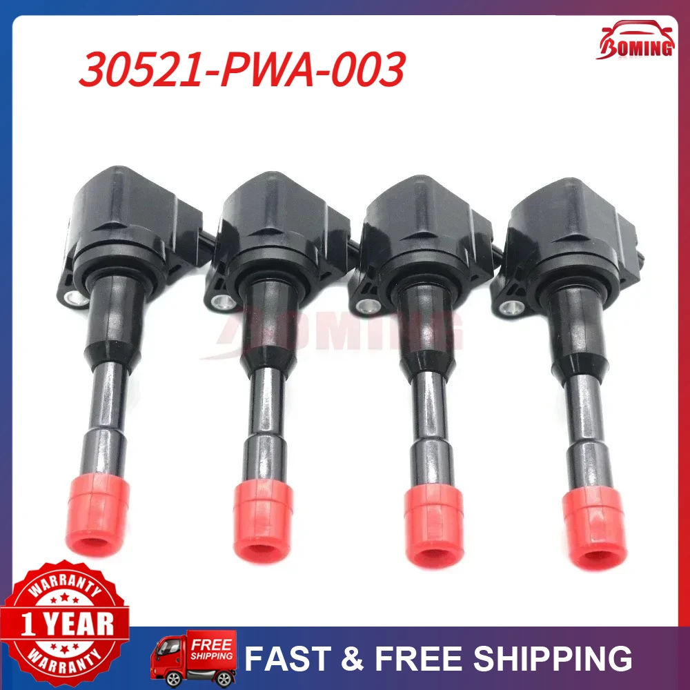 

For HONDA CITY CIVIC 7 8 VII VIII JAZZ FIT 2 3 III 1.3L 2003-2011 Rear Exhaust Side Only Ignition Coils 30521-PWA-003