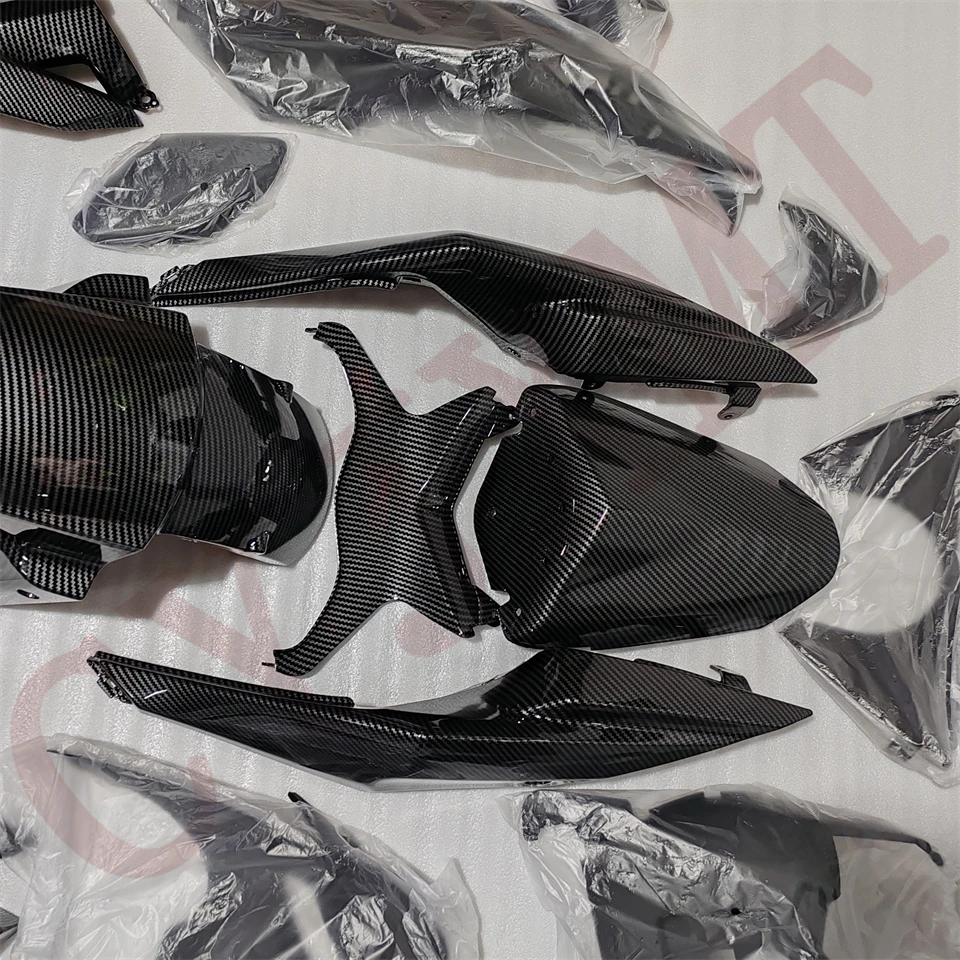 ألياف الكربون الهدايا المجمعة لكاواساكي ZX6R 636 2009 2010 2011 2012 كامل الجسم ABS دراجة نارية Fairings ZX-6R 09-12 هيكل قذيفة #6
