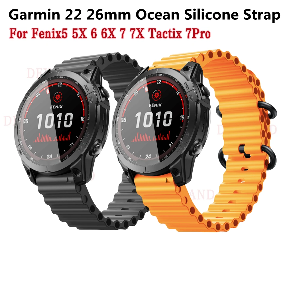 

22 26mm Soft Silicone Quick Release Wristband Strap For Garmin Fenix5 5XPlus 6 6XPro 7 7X Watch Band Intinct1 2 Easy Fit Belt