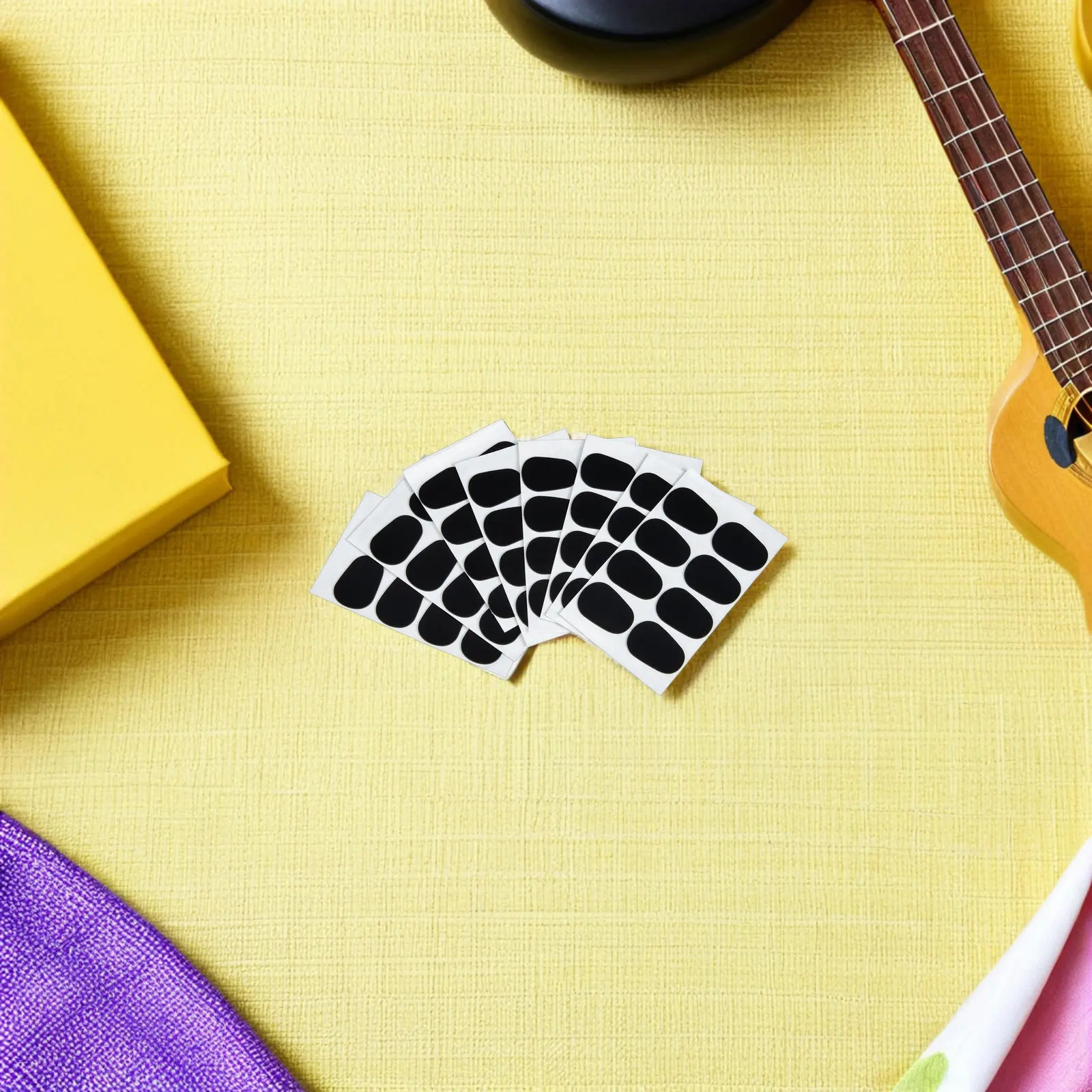 96Pcs Sax Mouthpiece Pads Black Rubber Thin Oval Mouthpiece Cushion Sax Bite Pads Protector Patch for Alto Tenor Baritone