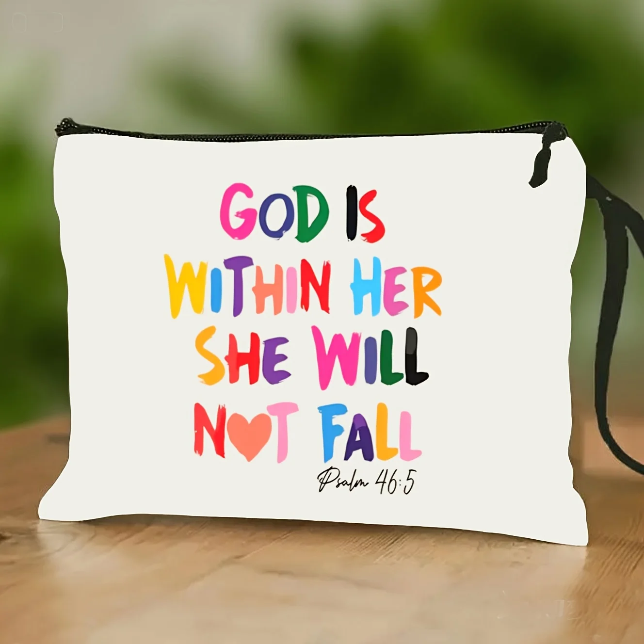 Bible Verse Colorful Creative let Organizer Pouch Coin Purse Makeup Bag Toiletry Bag Suitable for Daily Use Holidays and