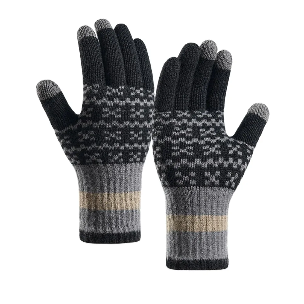 

Модные утолщенные зимние перчатки, ветрозащитные флисовые перчатки с сенсорным экраном, морозостойкие мягкие вязаные перчатки для мужчин и женщин
