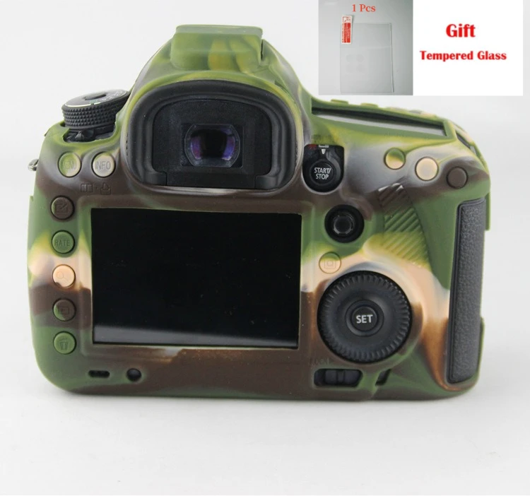 

Silicone protective case For Canon EOS 5D3 MarkIII Camera Bag Silicone Case 5D3 5Ds R + free tempered film