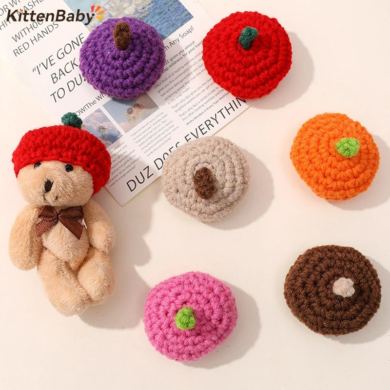 1Pc Dollhouse Mini Woolen Woven Hook Woven Little Hat Beret Cute Knitted DIY Doll Animal Ornaments Jewelry Dollhouse Accessories