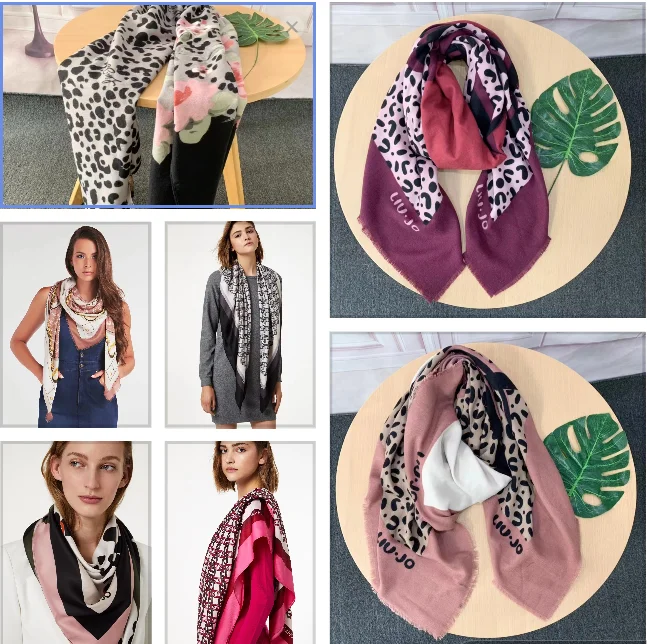 Foreign trade original single Italian autumn and winter new fashion brand printed light luxury shawl scarf