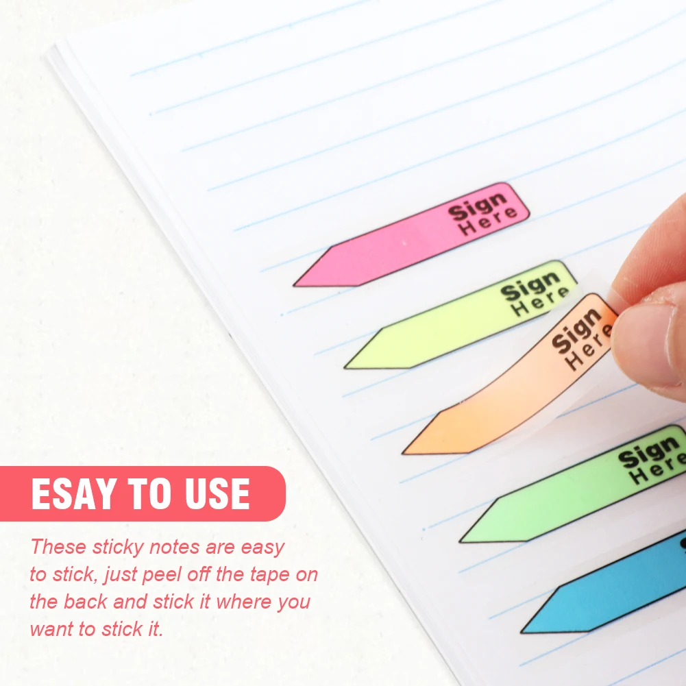 20packs Notary School With Dispenser Notebooks Planner Office 5 Colors Sign Here TabReusable Easy To Post Cute Style