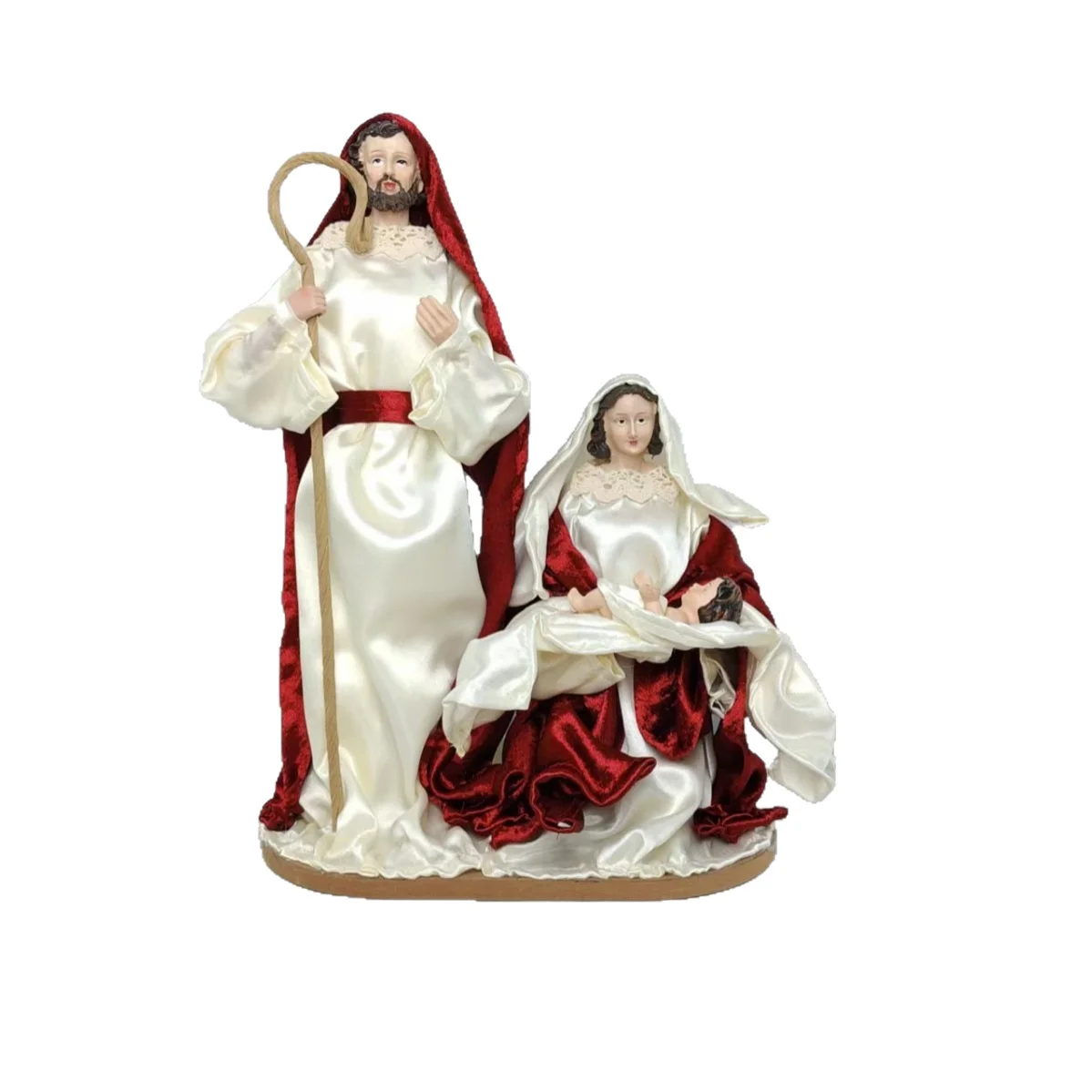 Holy Family Statue Hand Painted Resin Nativity Scene Ornament Christmas Home Chapel Decoration Religious Souvenir Gift