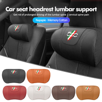 Leather Car Seat Headrest Neck Pillow Lumbar Support Cushion For Fiat 500 596 500X Stilo 500S 500C