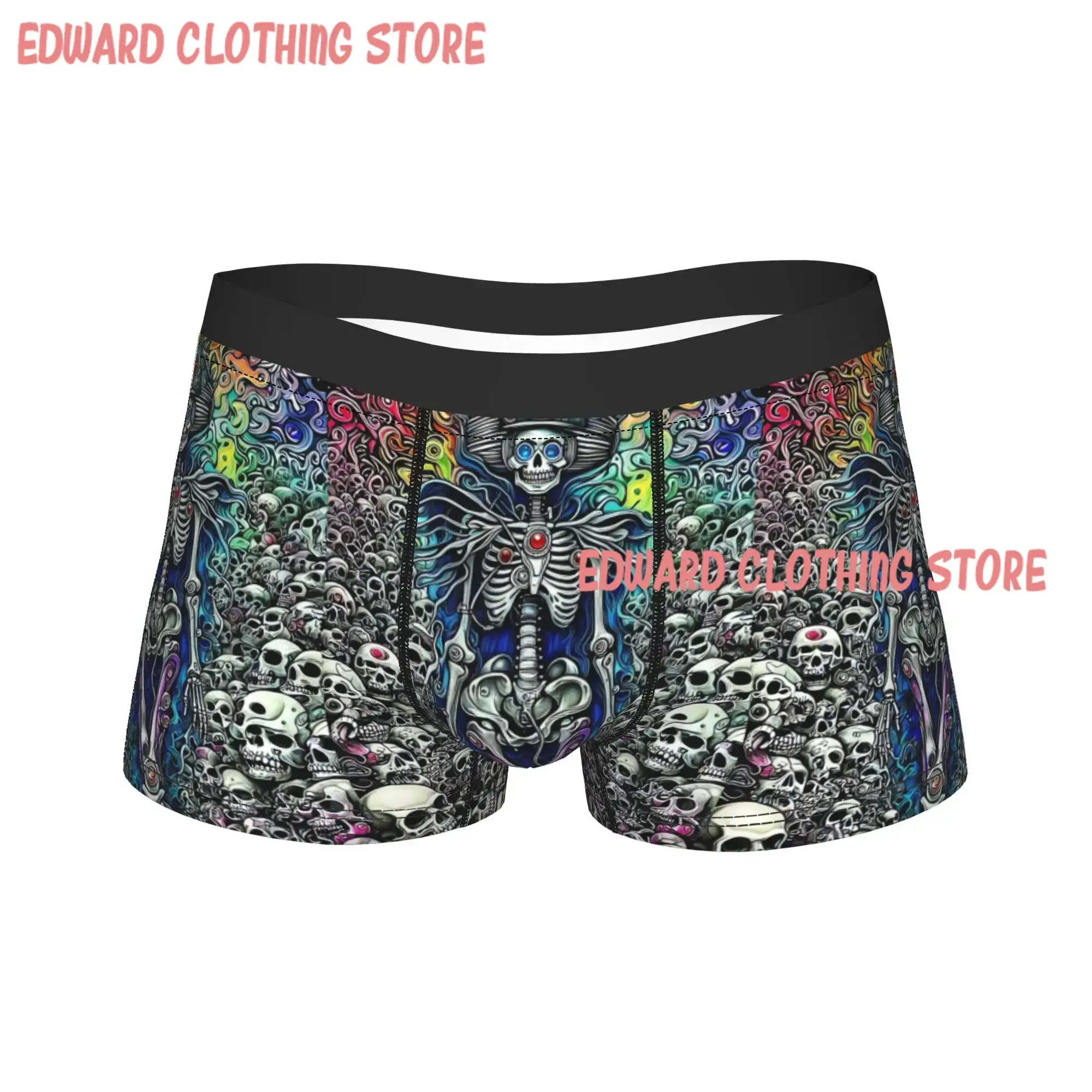 Trippy Skeleton Collage Underwear  Man Shorts Briefs Soft Trend Trunk Trenky Custom Plus Size Panties
