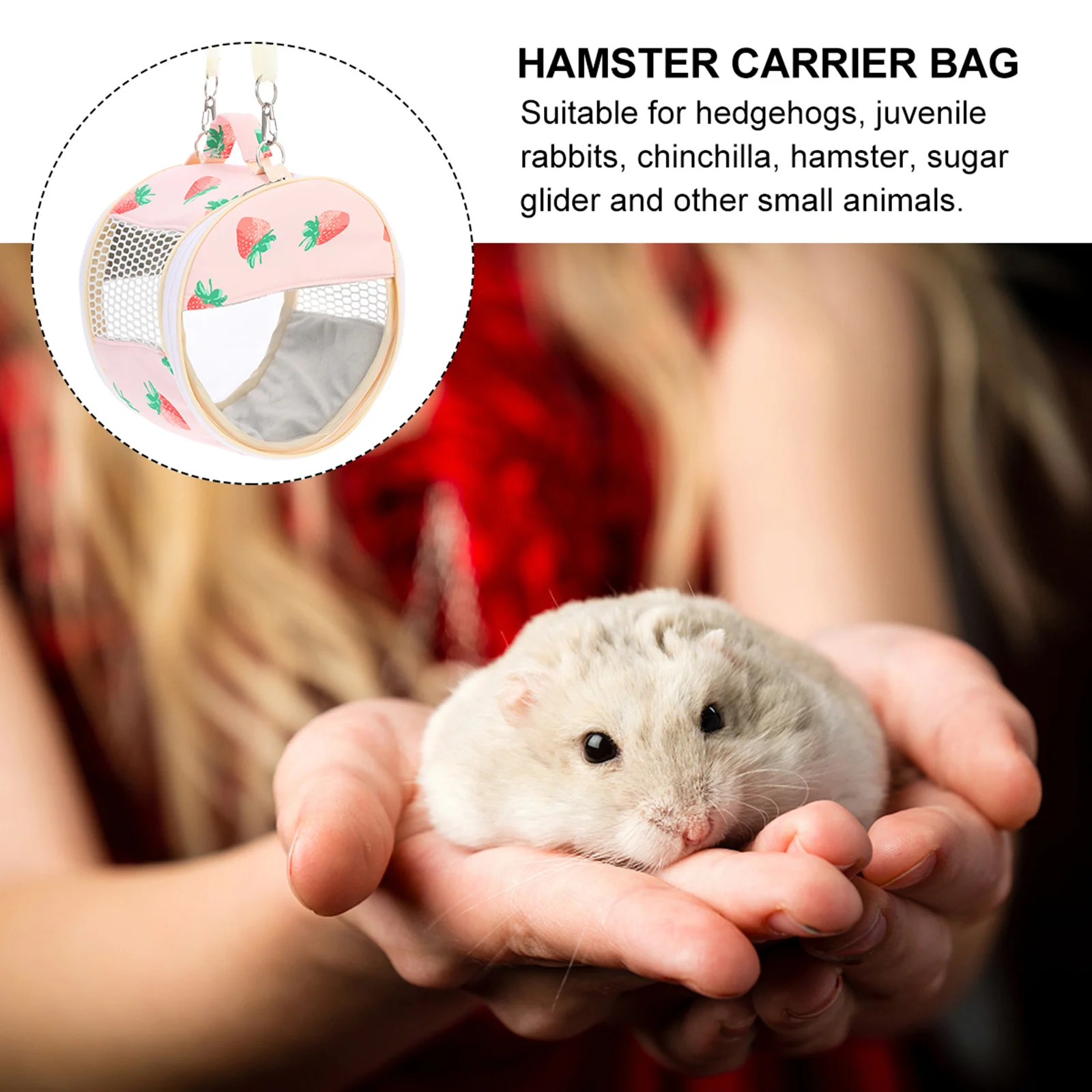 

Portable Small Animal Carrier Bag Comfortable Ventilated Travel Companion for Hamster Rat Guinea Pig Outdoor Activities