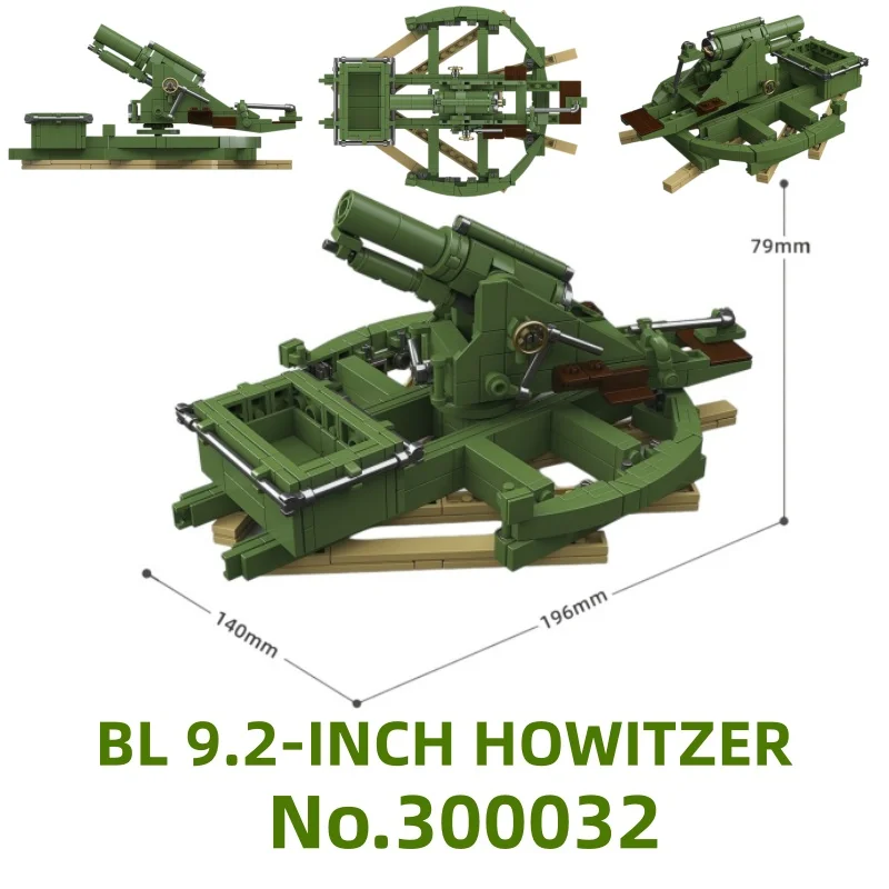 QuanGuan 100332 60 cm Flak Sw-36 & 8,8 cm Flak 37 Schwere Panzer Montiertes Ornament-Spielzeug MOC Puzzle Sammlermodell Geburtstagsgeschenk