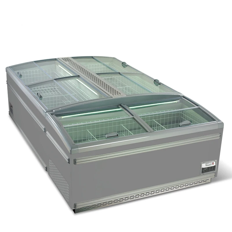 Commercial supermarket refrigerated display cabinet low temperature freezer large capacity frost-free refrigerator horizontal