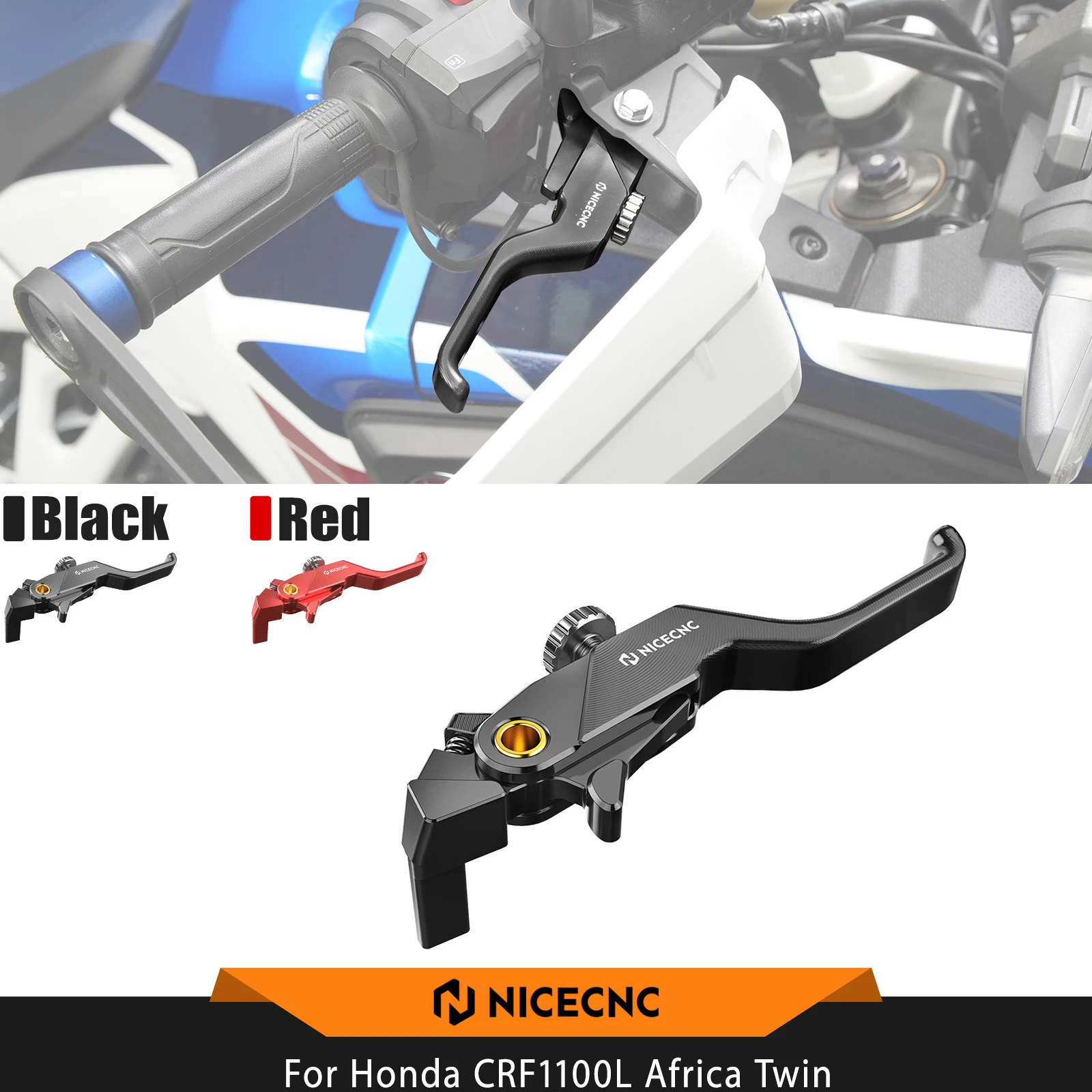 NICECNC For Honda CRF1100L Africa Twin 2025 2019-2026 Shorty Front Brake Lever Two-Finger Braking Africa Twin CRF1100L 2025 2024