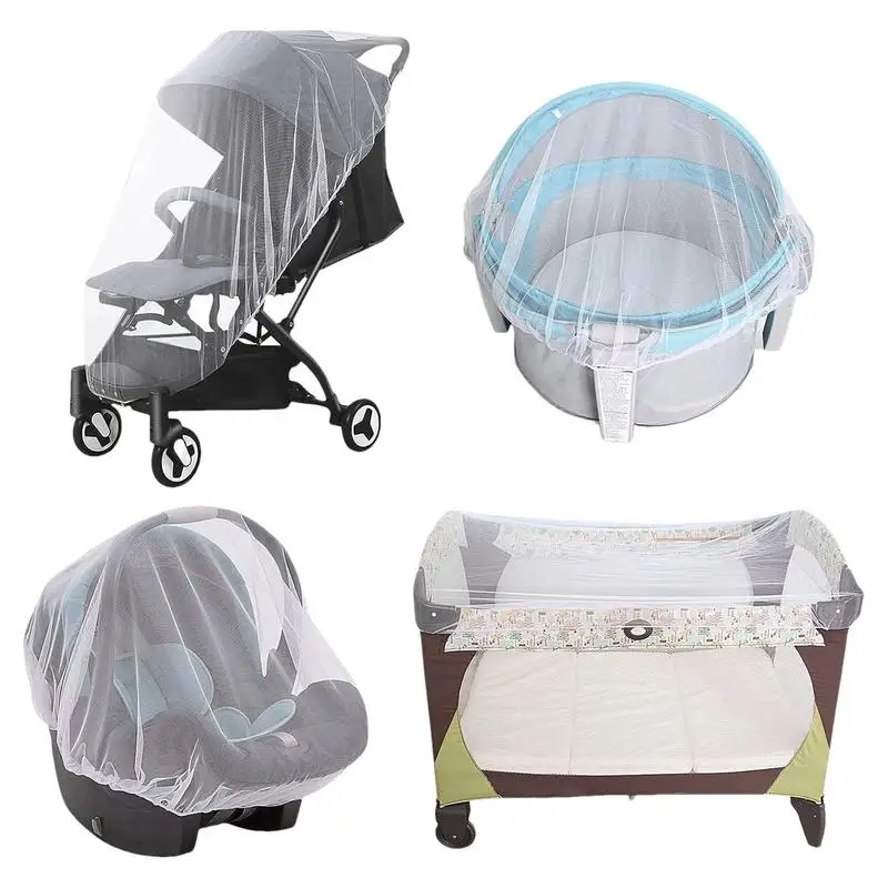 Crib Gnat Net Stretchable Baby Stroller Net Stroller Net Cover Versatile Elastic Stroller Gnat Netting Stroller Tent Cover For