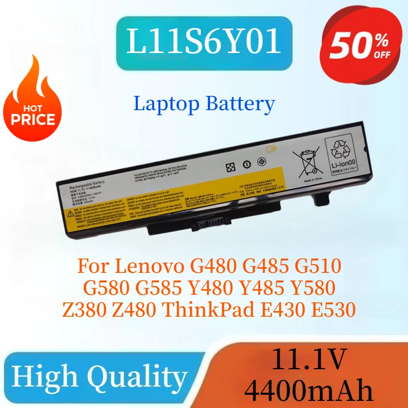 

L11S6Y01 L11L6Y01 Laptop Battery 11.1V 4400mAh For Lenovo G480 G485 G510 G580 G585 Y480 Y485 Y580 Z380 Z480 ThinkPad E430 E530