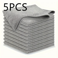 1/5/10pcs Gray Bamboo Charcoal Thickened Super Absorbent Dishcloth Anti-grease Kitchen Wiping Rags Microfiber Cleaning Cloths