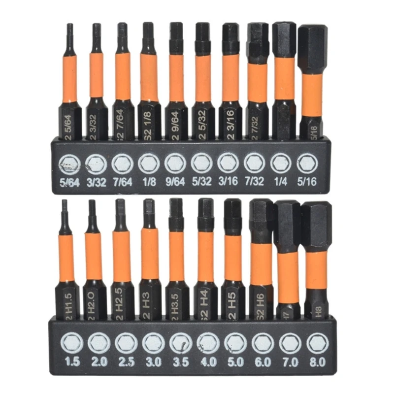 

Essential 20pc Hexagon Outcriver Bint Set с 1/4 -дюймовым шестнадцатеричным инструментом для механиков, инженеров, DIY