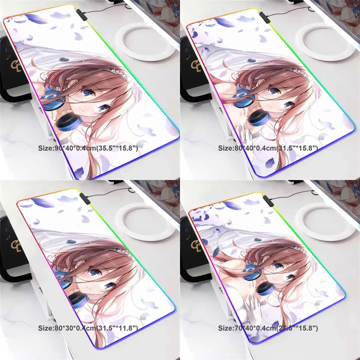 Anime Nakano Miku Large Non-slip Mouse Pad The Quintessential Quintuplets LED Backlit Mouse Pad Overwatch Gaming Keyboard Mat