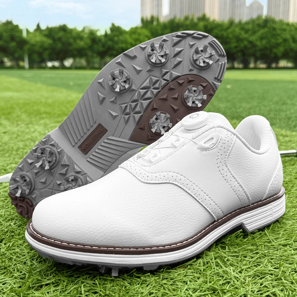 New Golf Shoes for Men, Anti-slip Spiked Sole Comfortable Breathable Golf Sneakers Outdoor Sports Golf Footwear for Golfer 39-49