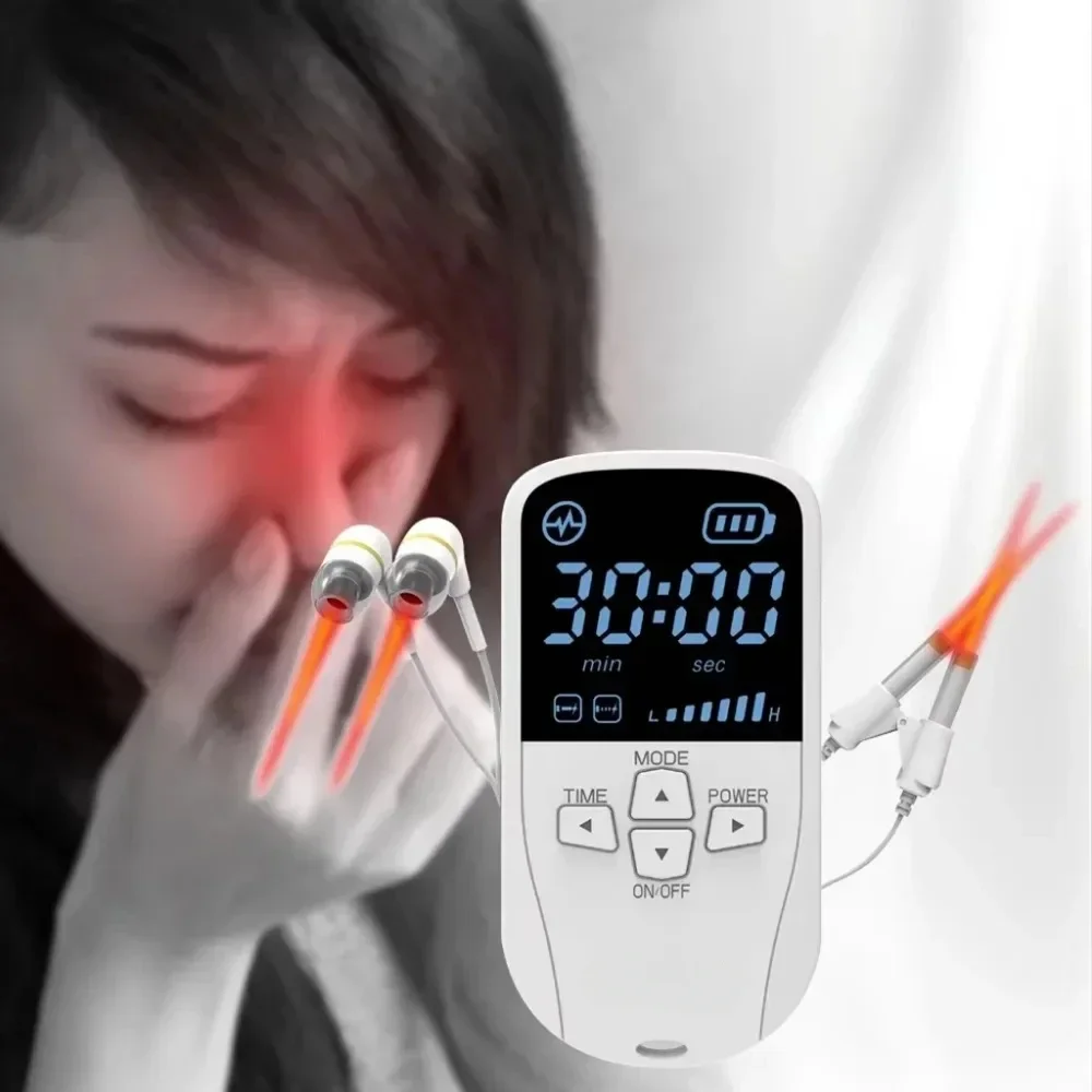 Laser Therapy Rhinitis Sinusitis Red Light Medical Equipment for Nose Irradiation Runny Nose Anti-Snoring Physiotherapy