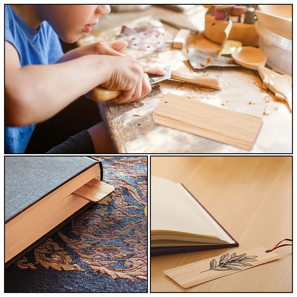 20 قطعة المواد المرجعية الخيزران الإبداعية فارغة DIY بها بنفسك الحرفية العلامات للحلي الإشارات المرجعية لتقوم بها بنفسك المرجعية لم تنته معلقة العلامة