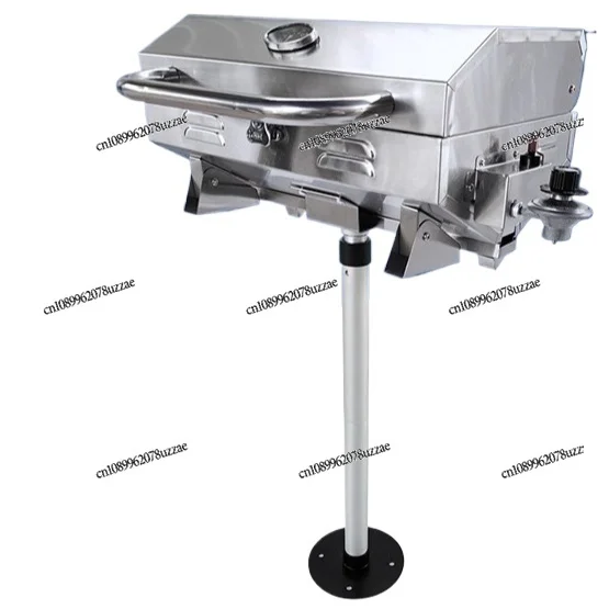 Yacht BBQ 304 Stainless Steel with Fishing Seat Plug Rod Table Leg Height Adjustable Vertical Gas BBQ Grill