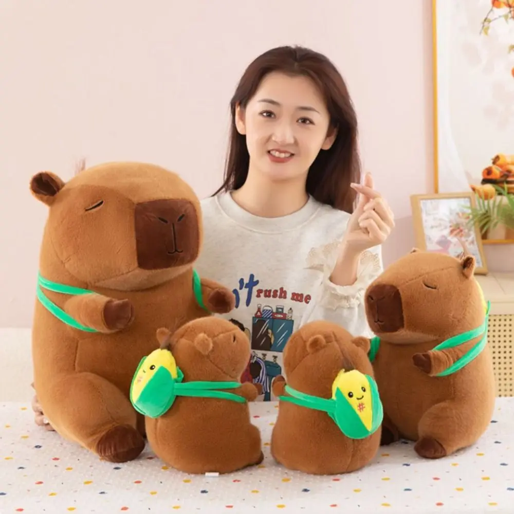 Corn Backpack Corn Capybara Plush Toy Fluffy Soft Capybara Plush Toy Simulation 25cm Capybara Fluffty Doll Christmas