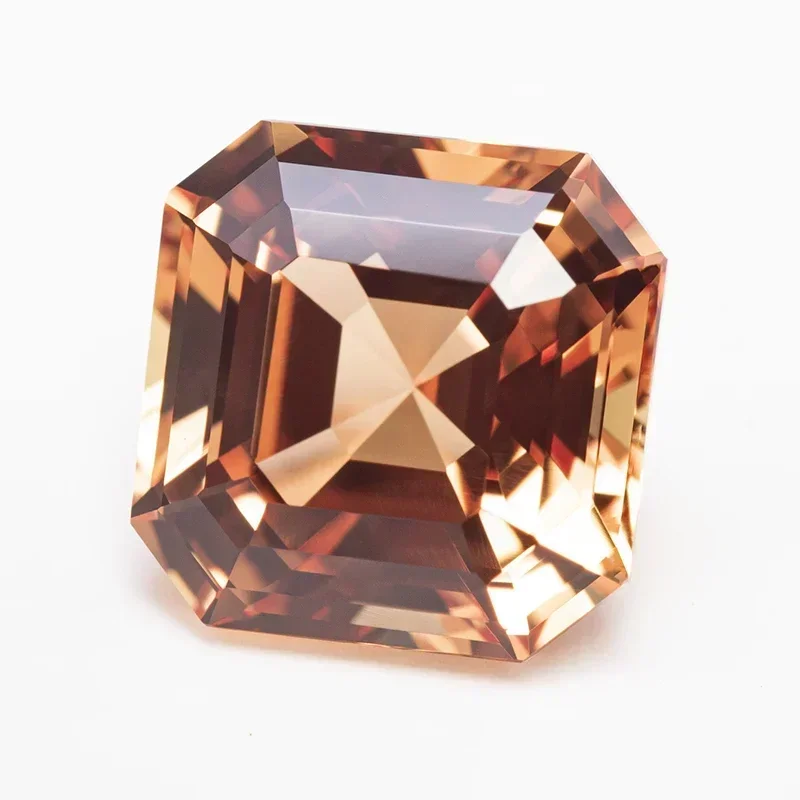 

Lab Grown Sapphire Loose Stone Asscher Shape Orange Color VVS1 Charms Beads for Jewelry Making Rings Selectable AGL Certificate