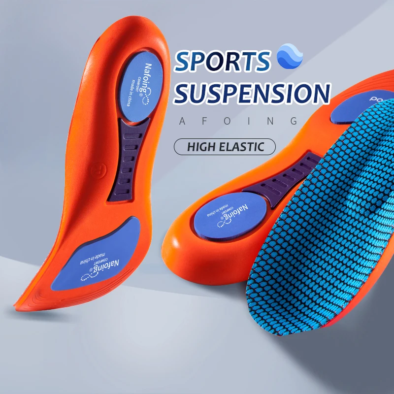 New Sports Elasticity Insoles for Shoes Sole Technology Shock Absorption Breathable Running Insoles for Feet Orthopedic Insoles