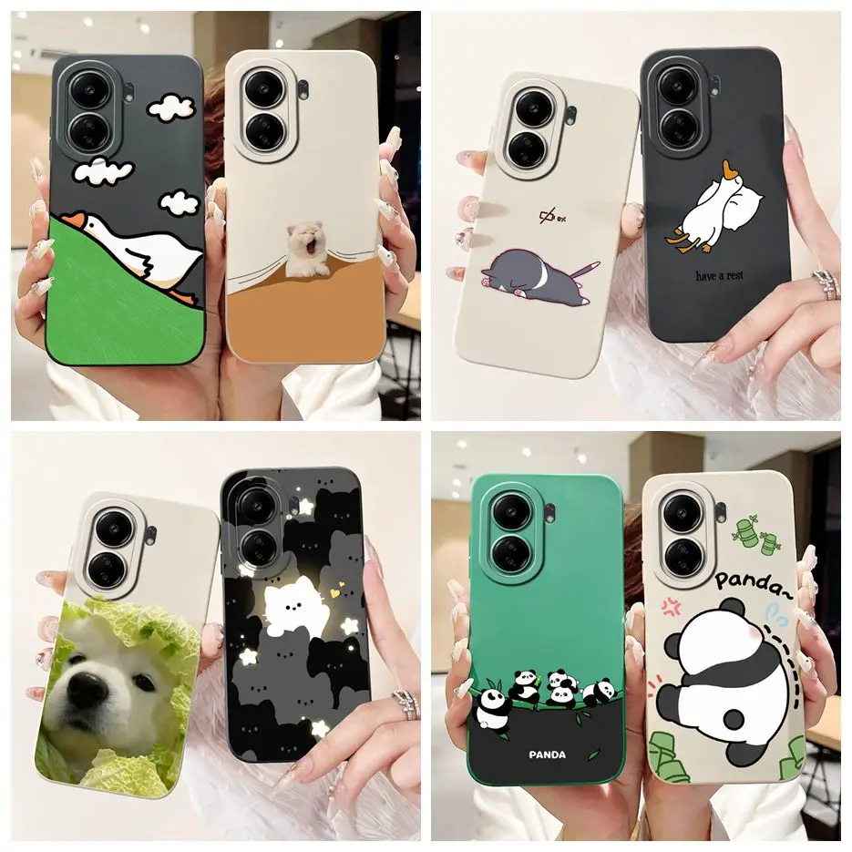 For Xiaomi Poco C65 Case Redmi 13C Lovely Candy Painted Cover Soft TPU Phone Case For Xiaomi Redmi 13C C 65 PocoC65 Fundas Coque