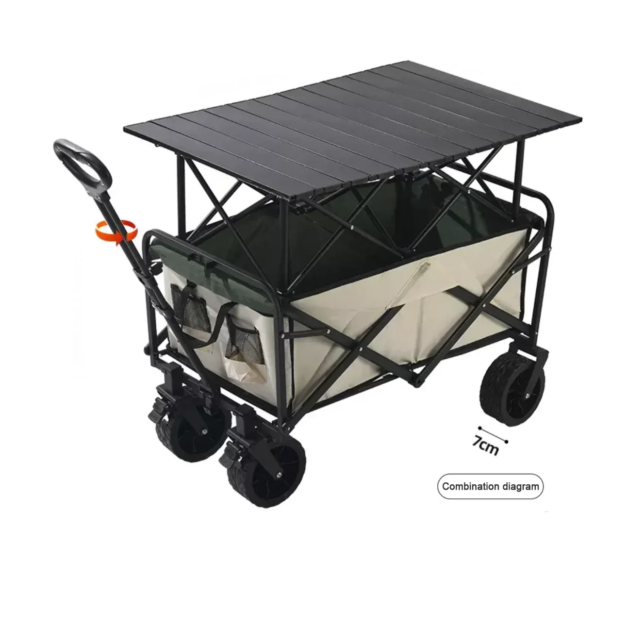 Outdoor Table Camping Cart Night Market Stall Picnic Trolley Foldable